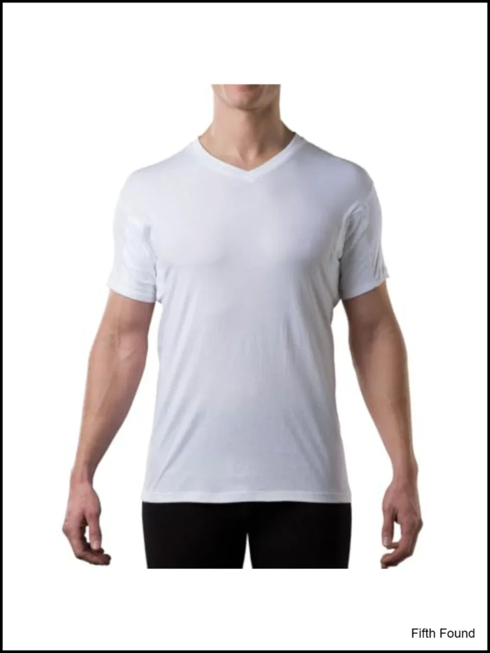 Men's Sweatproof Undershirt V-Neck Odor Blocking Heavy Sweat Protection Cotton